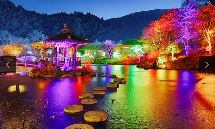 겨울 축제 가볼만한 곳 아침고요 수목원 오색별빛정원전