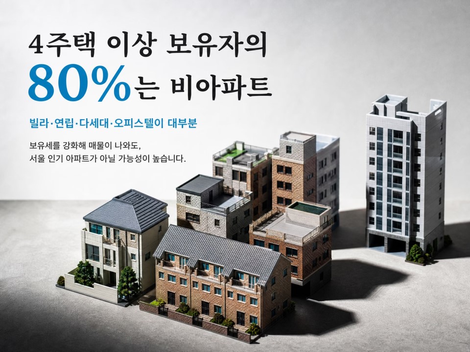 4주택 이상 보유자, 80%는 아파트가 아니다