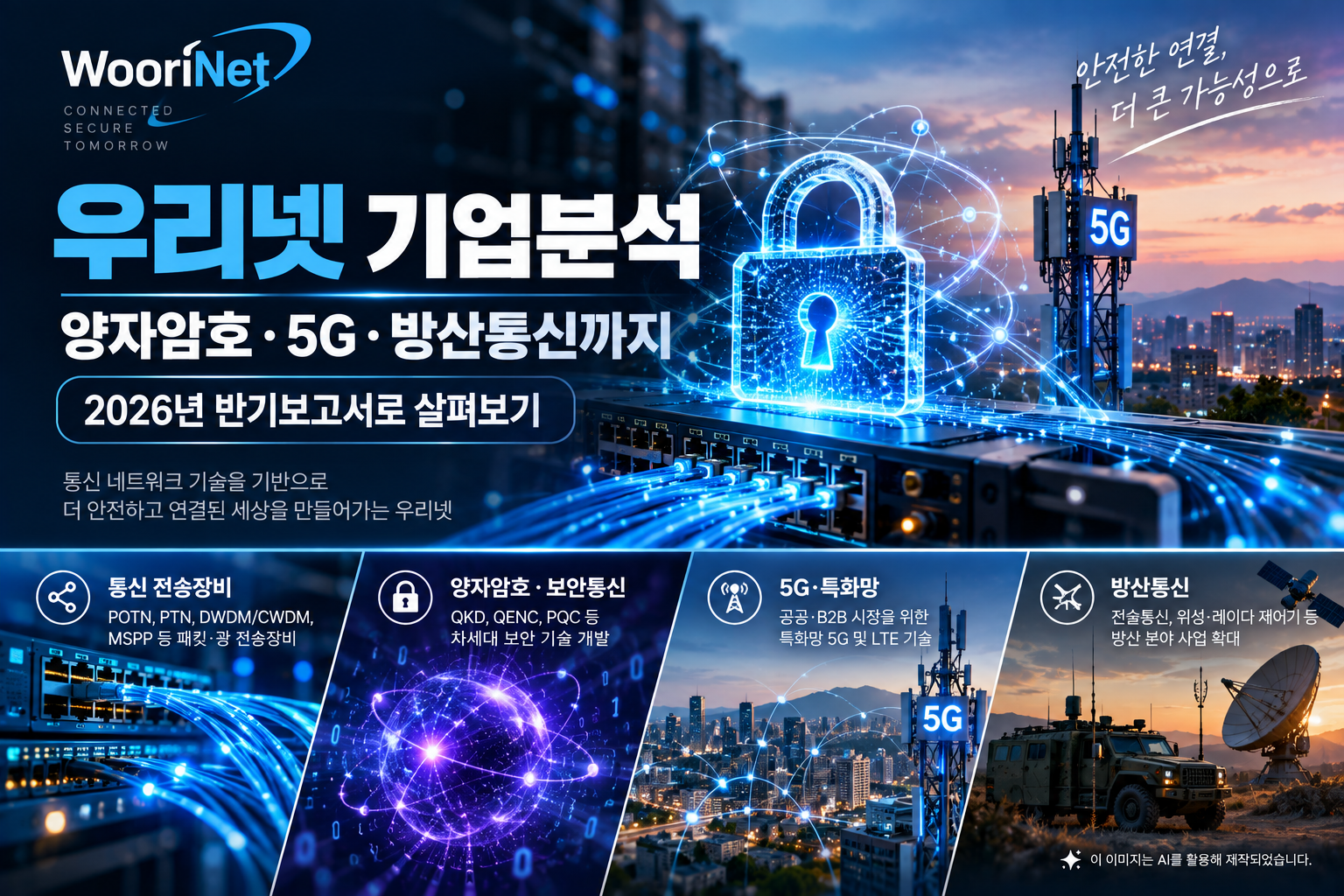 우리넷 2026년 반기보고서 기반 양자암호&middot;5G&middot;방산통신 사업 분석