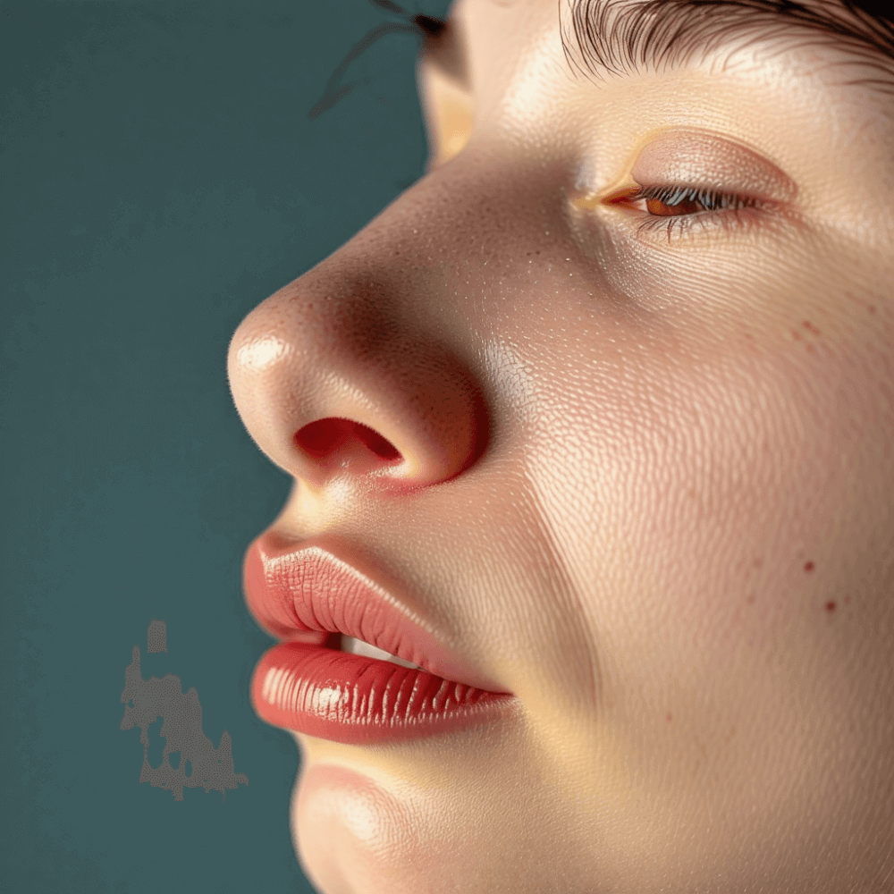 코에-소극성-속모증이-있는-여성