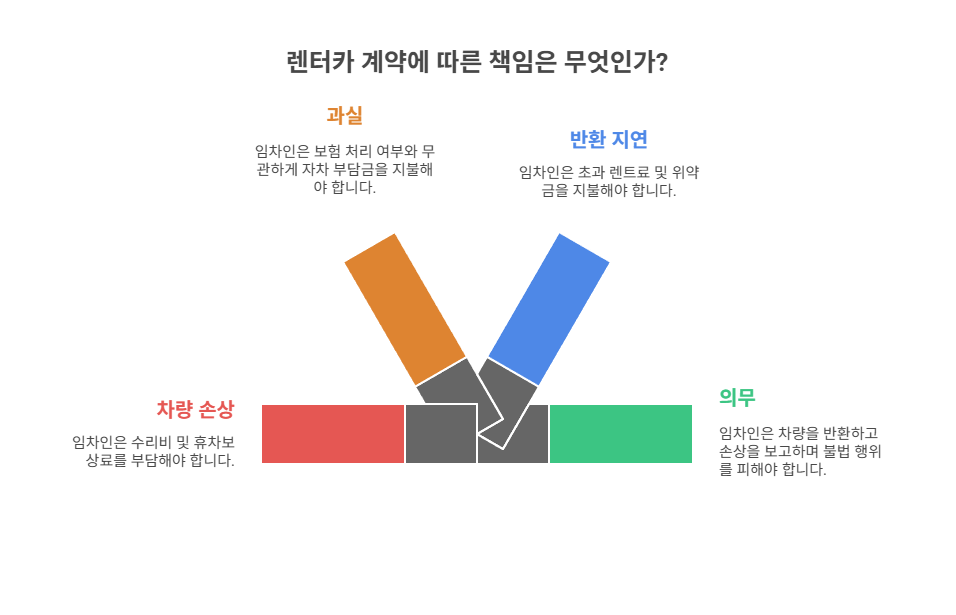렌터카 표준 약관에 따른 책임 범위는?