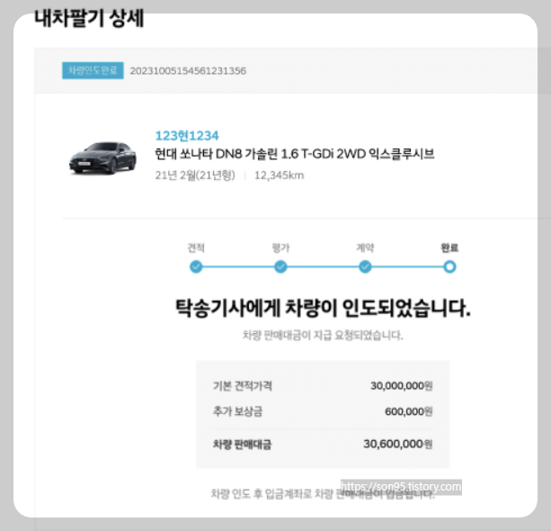 현대 인증중고차 - 중고차 차량인도 후 판매대금 수령
