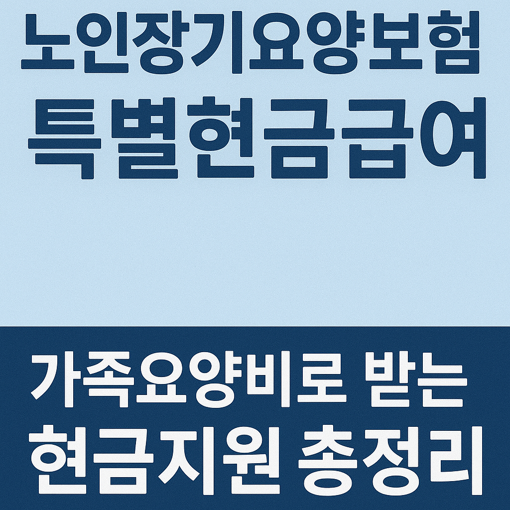 노인장기요양보험 특별현금급여 가족요양비로 받는 현금지원 관련 사진