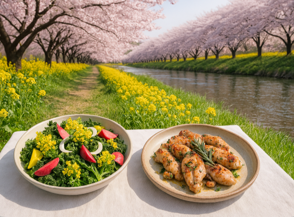 봄꽃 캠핑 봄 요리 관련