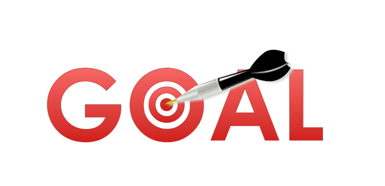 목표가 명확한 도달 지점으로 설정되는 개념을 설명하는 이미지