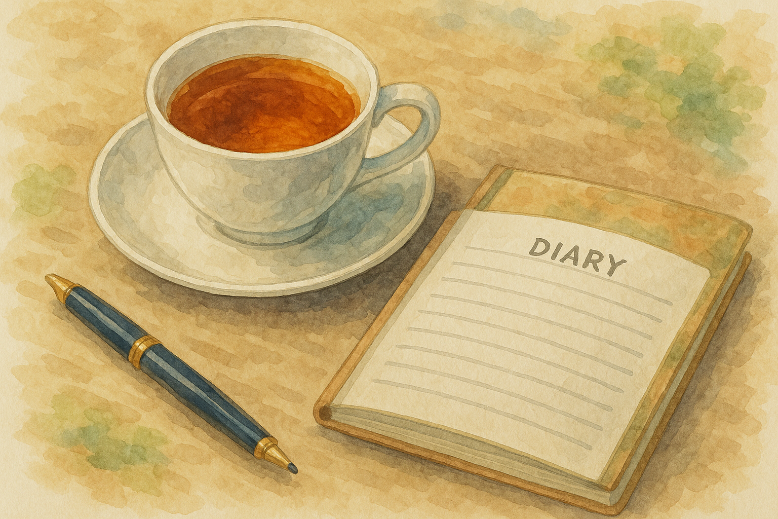 차 한잔과 일기와 만년필