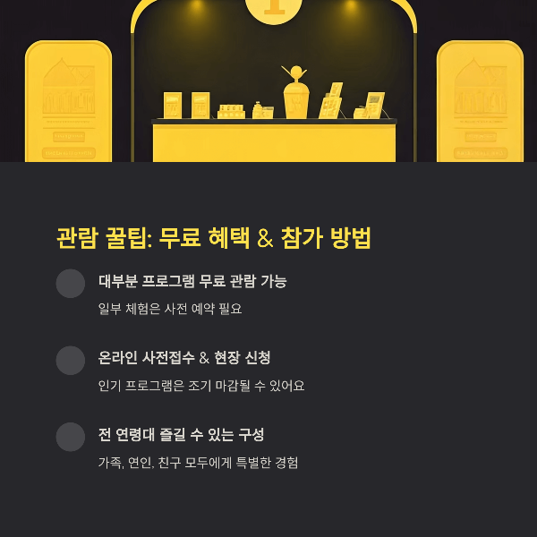 관람 꿀팁: 무료 혜택 & 참가 방법