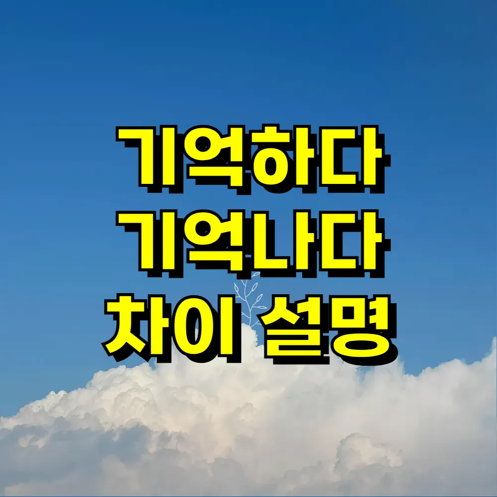 기억하다 기억나다 차이 설명
