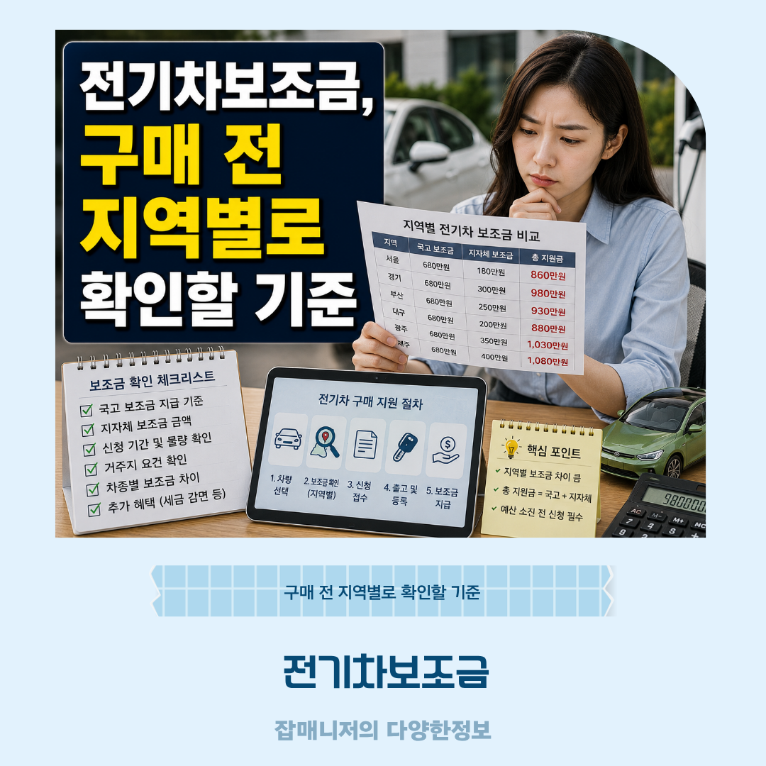 전기차보조금, 구매 전 지역별로 확인할 기준