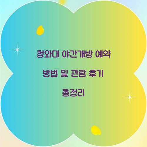 청와대 야간개방 예약