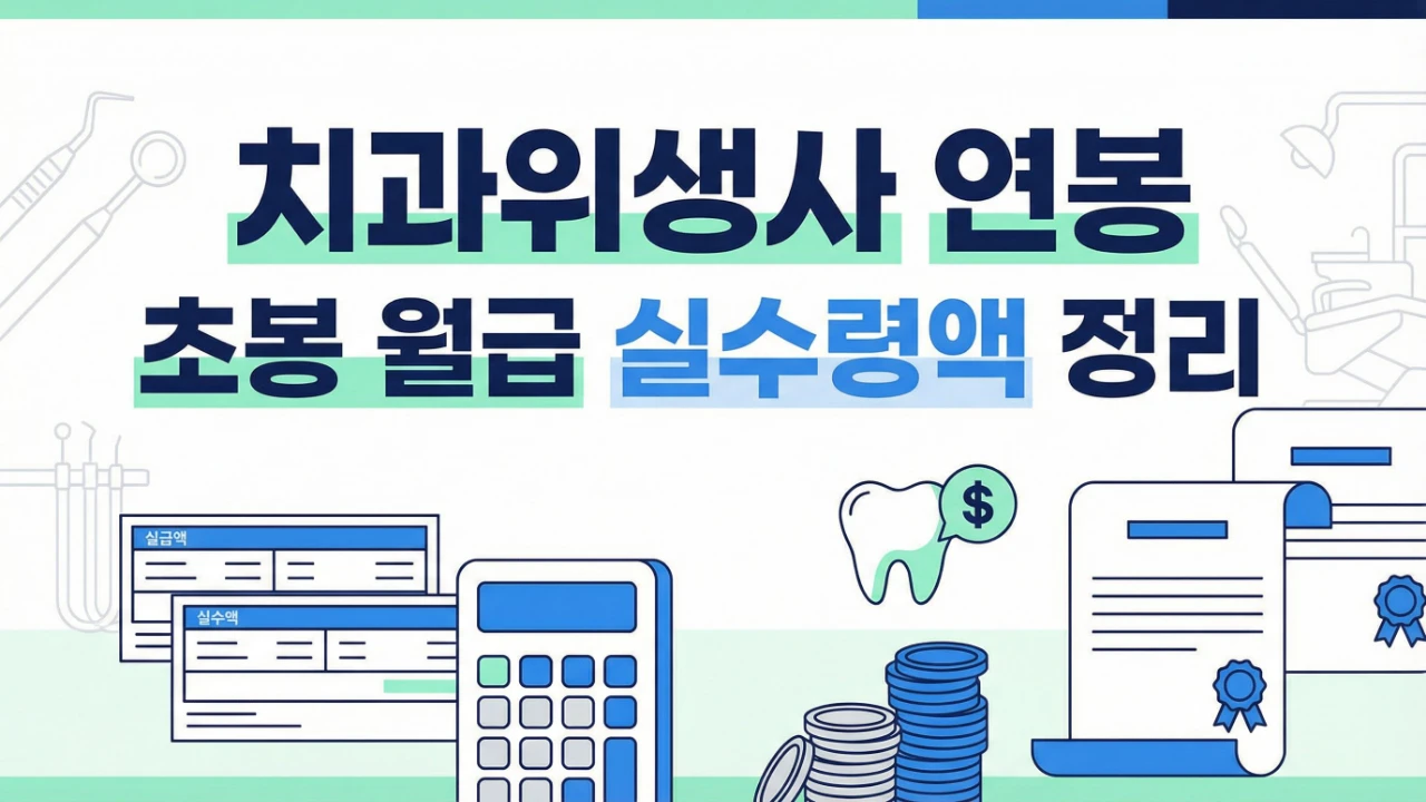 치과위생사 연봉 초봉 월급 실수령액 정리 대표이미지