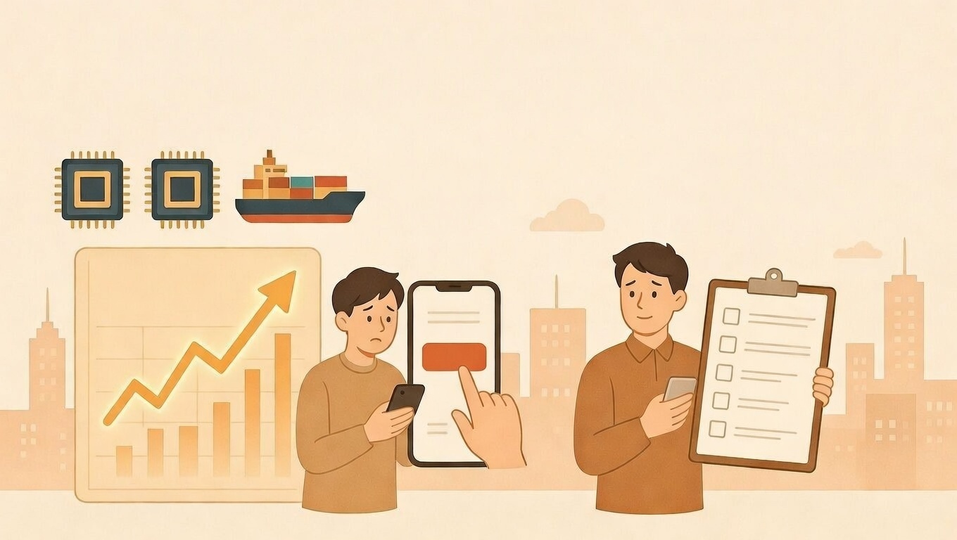 주가 상승과 반도체 지표를 보는 투자자