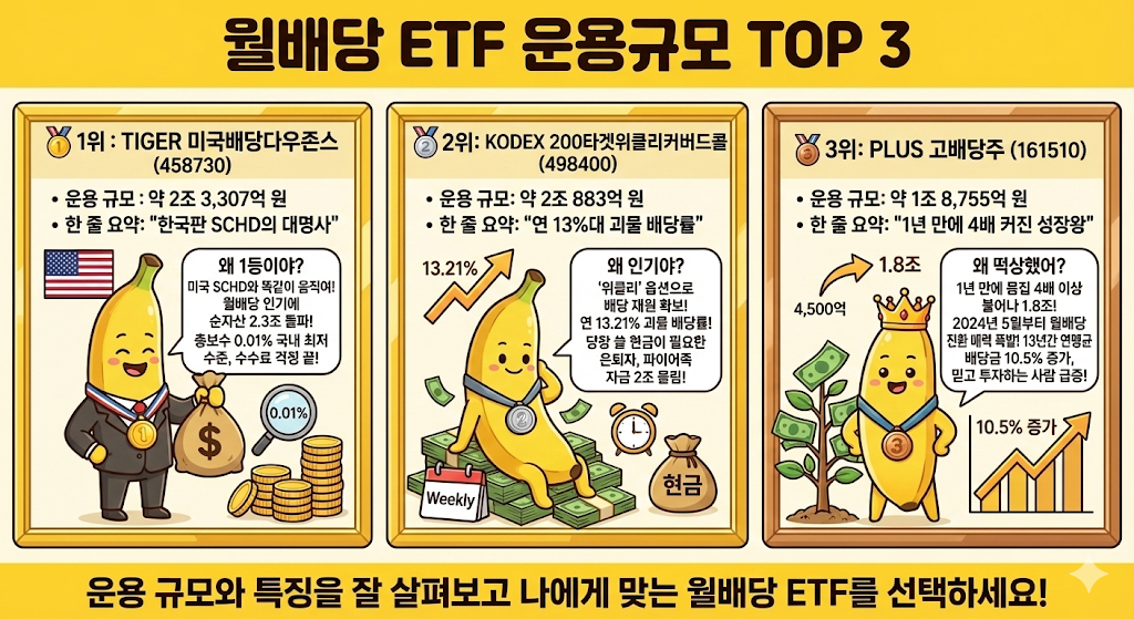 월배당 ETF 운용규모 TOP 3