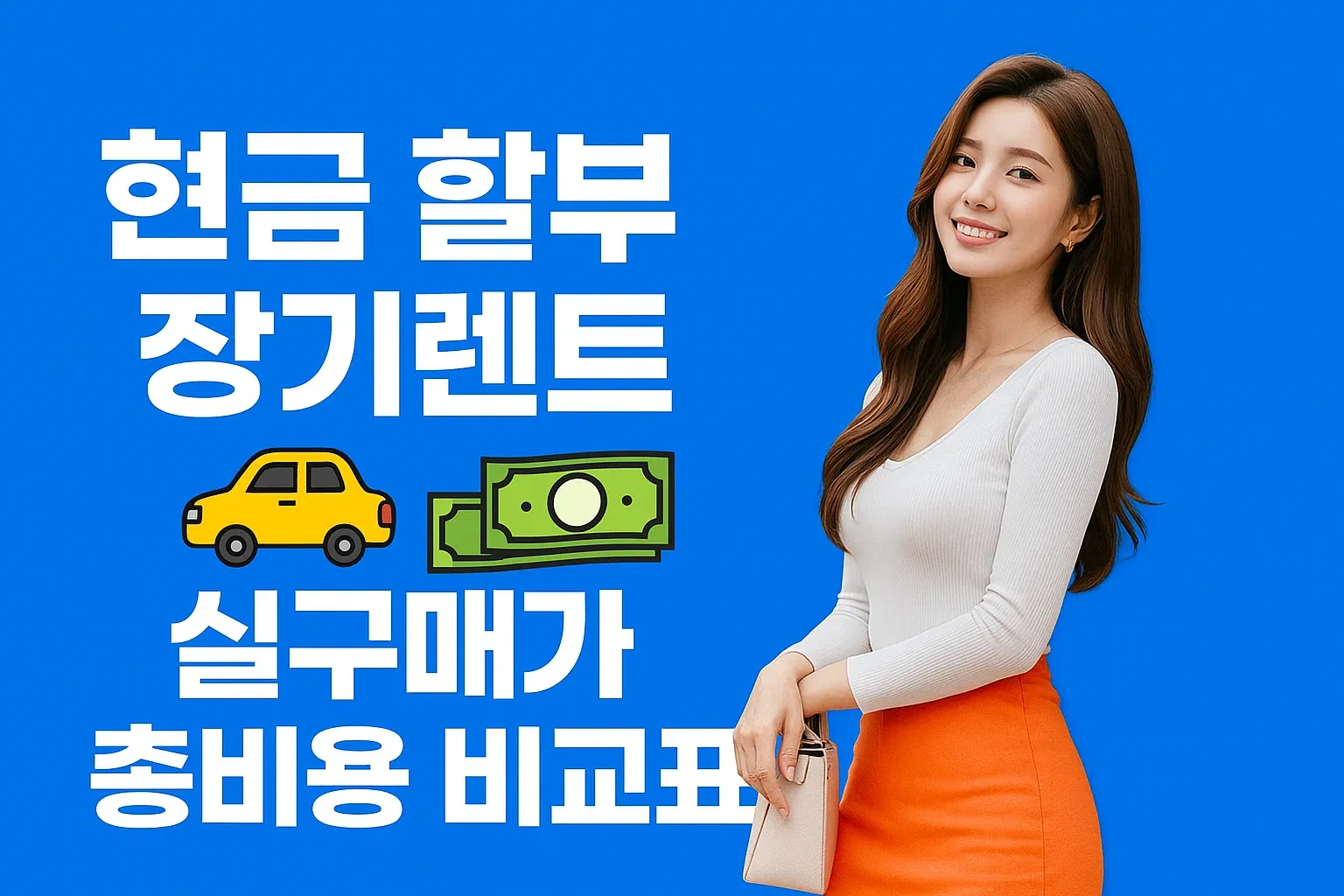 현금 할부 장기렌트 실구매가 총비용 비교표_썸네일