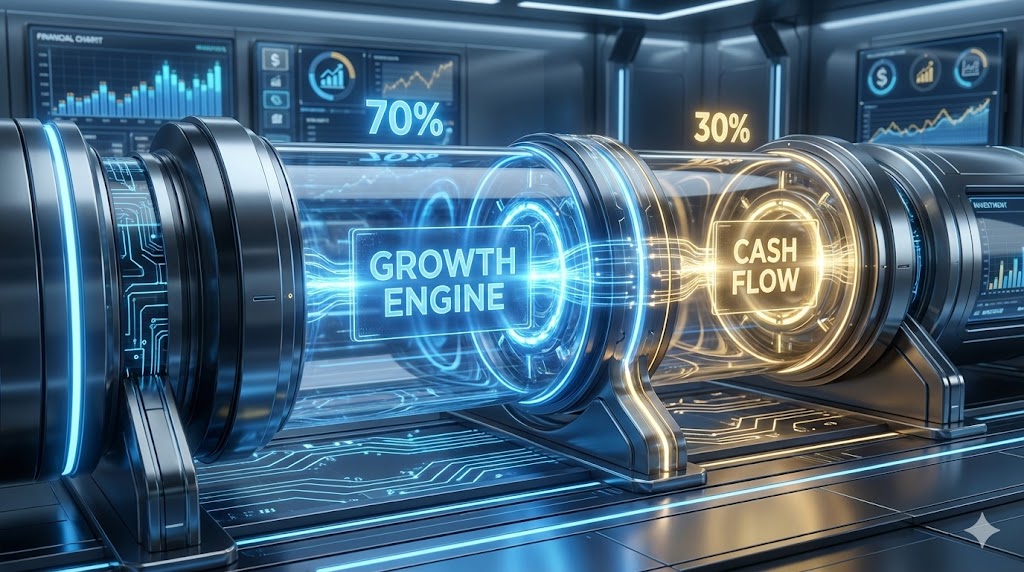 70% 엔진과 30% 보조 배터리가 결합된 미래형 에너지 장치 이미지