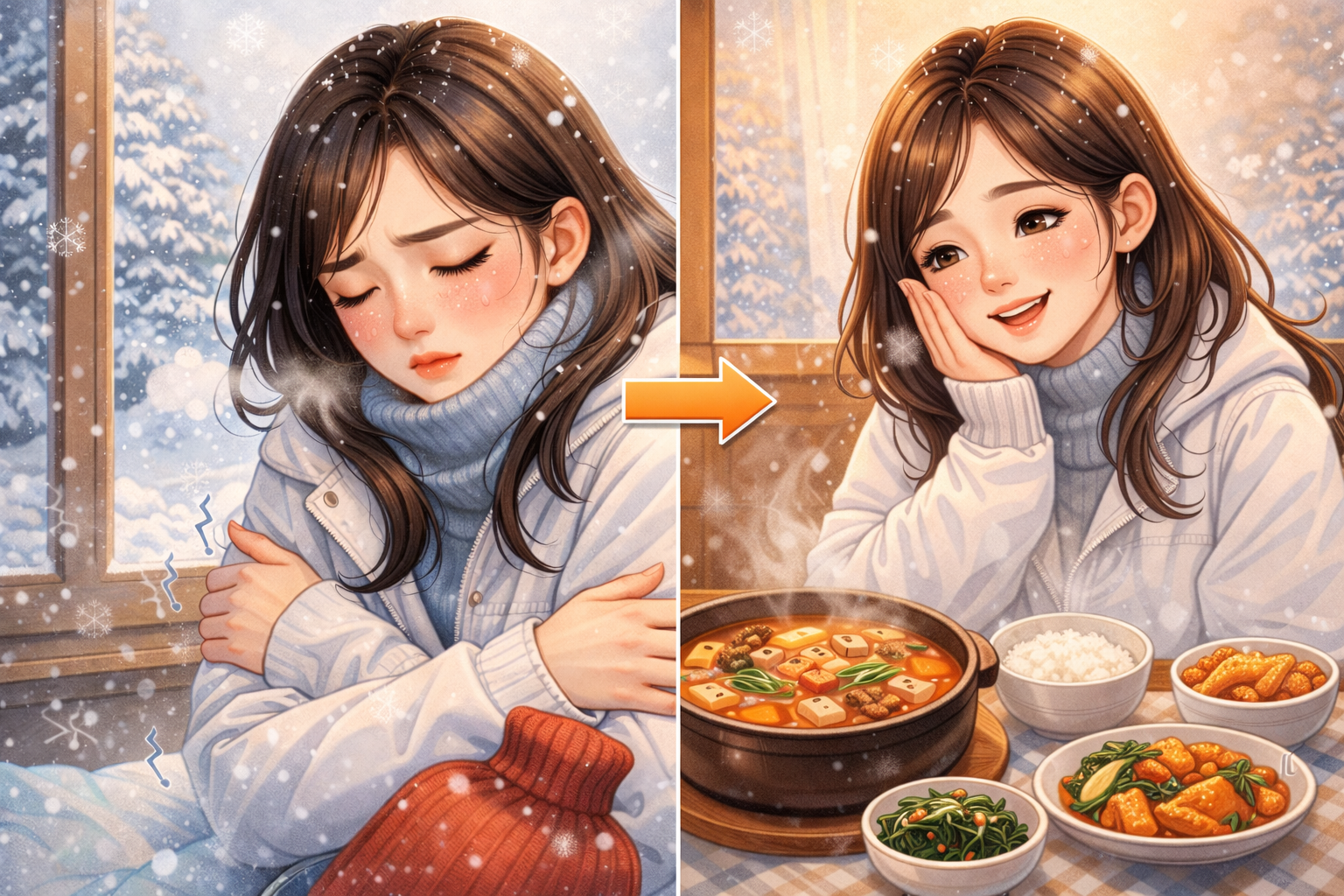 겨울철 몸이 차가운 사람의 특징과 체온 올리는 레시피 모음집