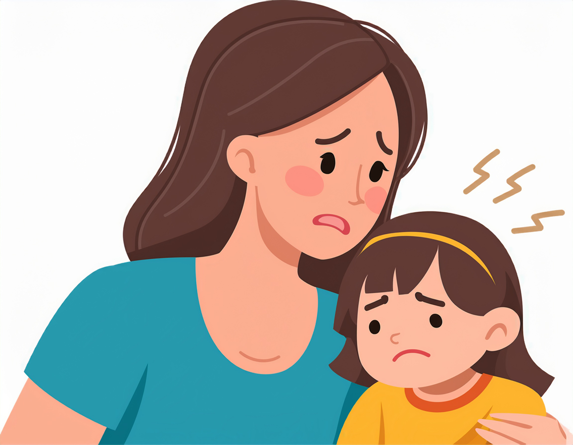 분노한 아이를 공감해주는 엄마 사진