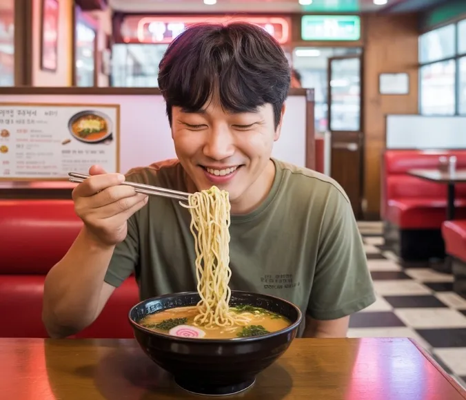 무인라면창업 실제사례 창업비용 - 라면먹는 이미지6