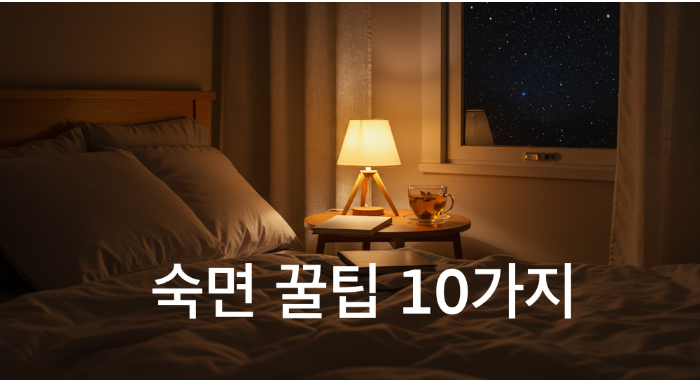 숙면 꿀팁 10가지 (이미지fx 및 사용자 제작)