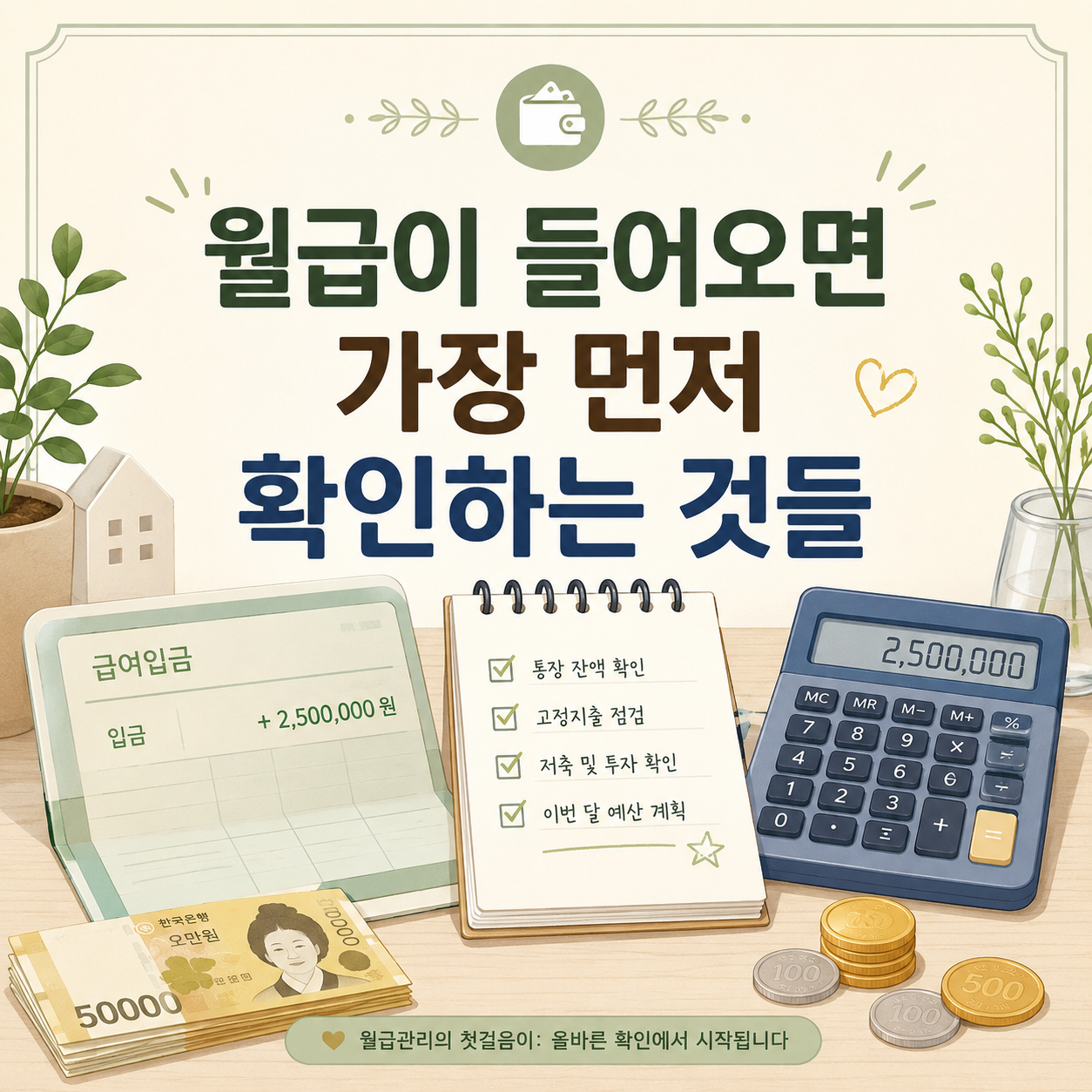 월급이 들어오면 가장 먼저 확인하는 것들