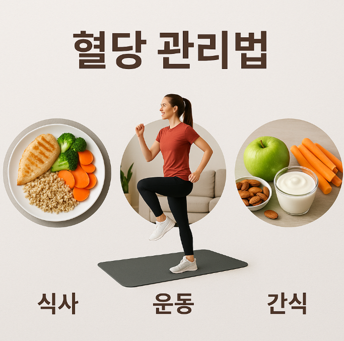 식단과 간식, 운동하는 이미지