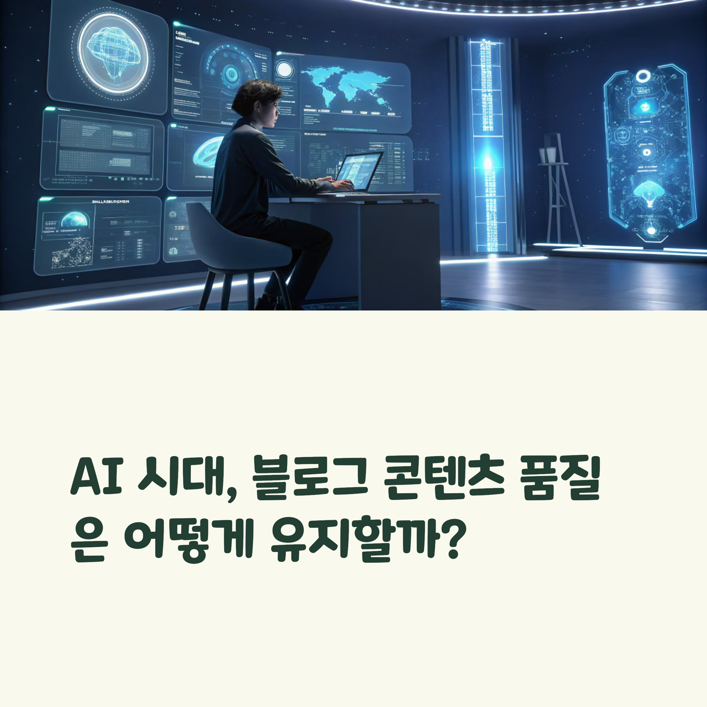 AI 시대, 블로그 콘텐츠 품질은 어떻게 유지할까?(+생성형 AI, AI 글쓰기, 블로그 품질 유지, ChatGPT 활용법, 브랜드 콘텐츠 전략) 썸네일 이미지
