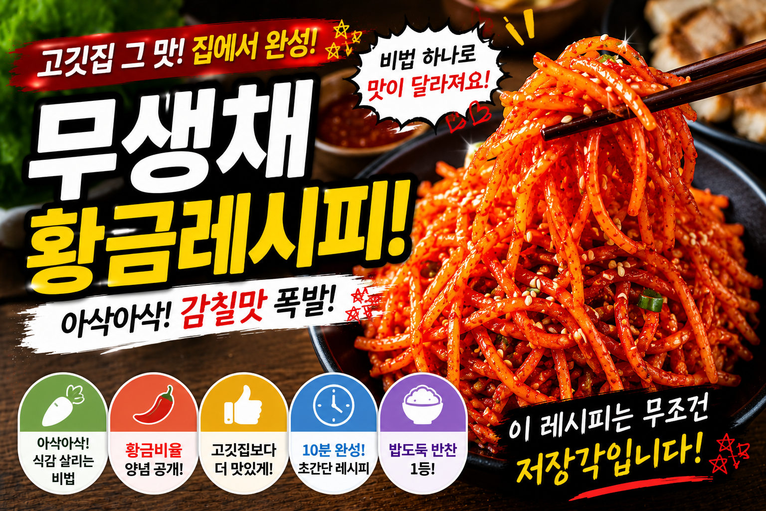 무생채 황금레시피, 고깃집보다 맛있게 만드는 비법