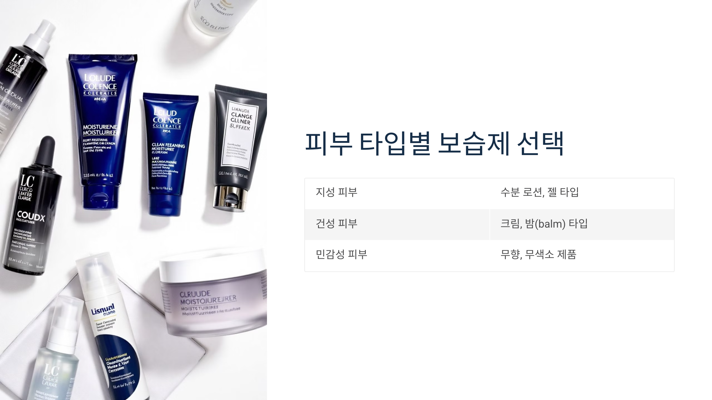 피부 타입별 보습제 선택