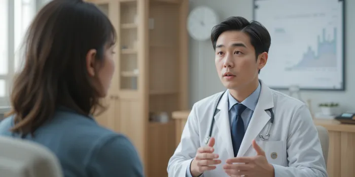 의사가 지원제도 설명하는 장면