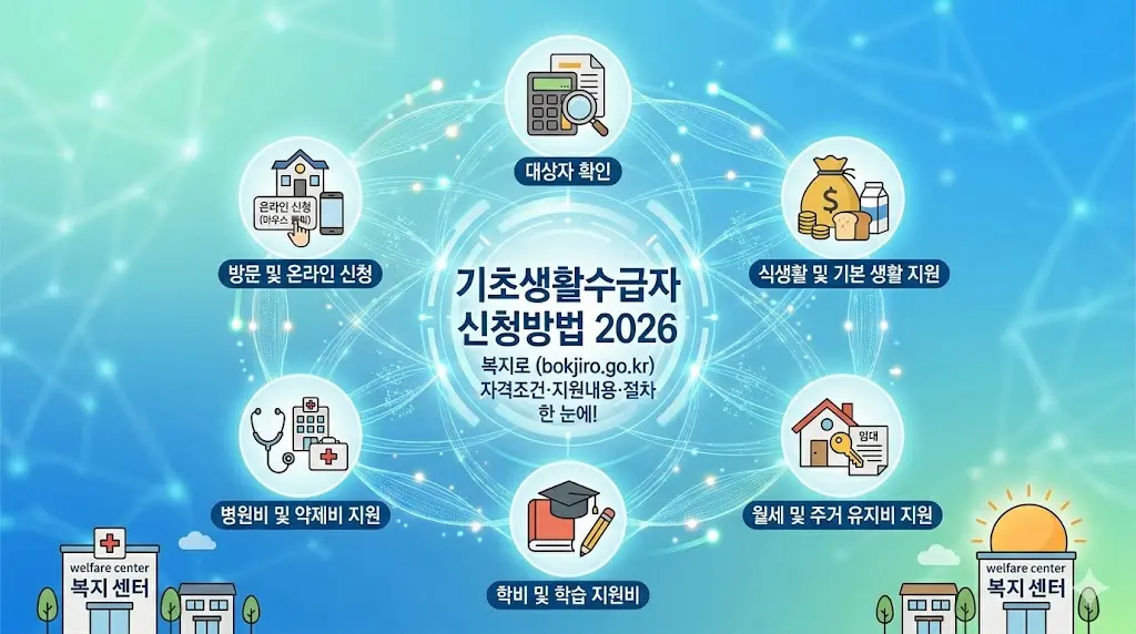 기초생활수급자 신청방법 2026 자격조건 지원금액 신청절차 총정리