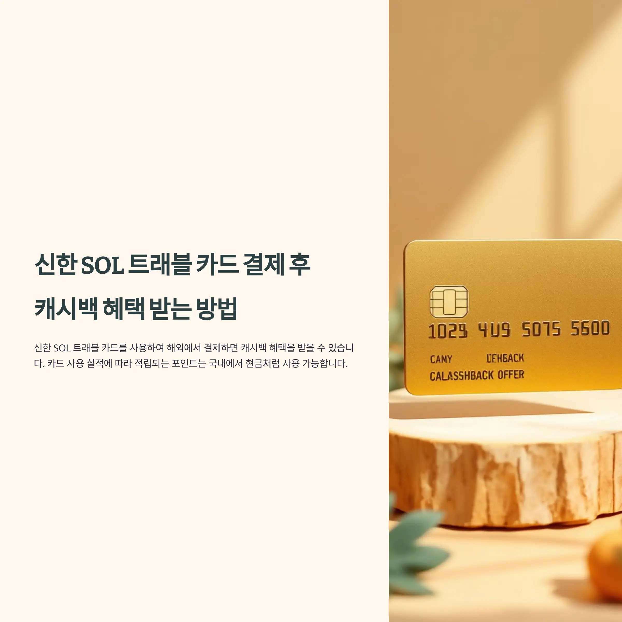 신한쏠트레블카드 결제 후 캐시백 혜택 받는 방법