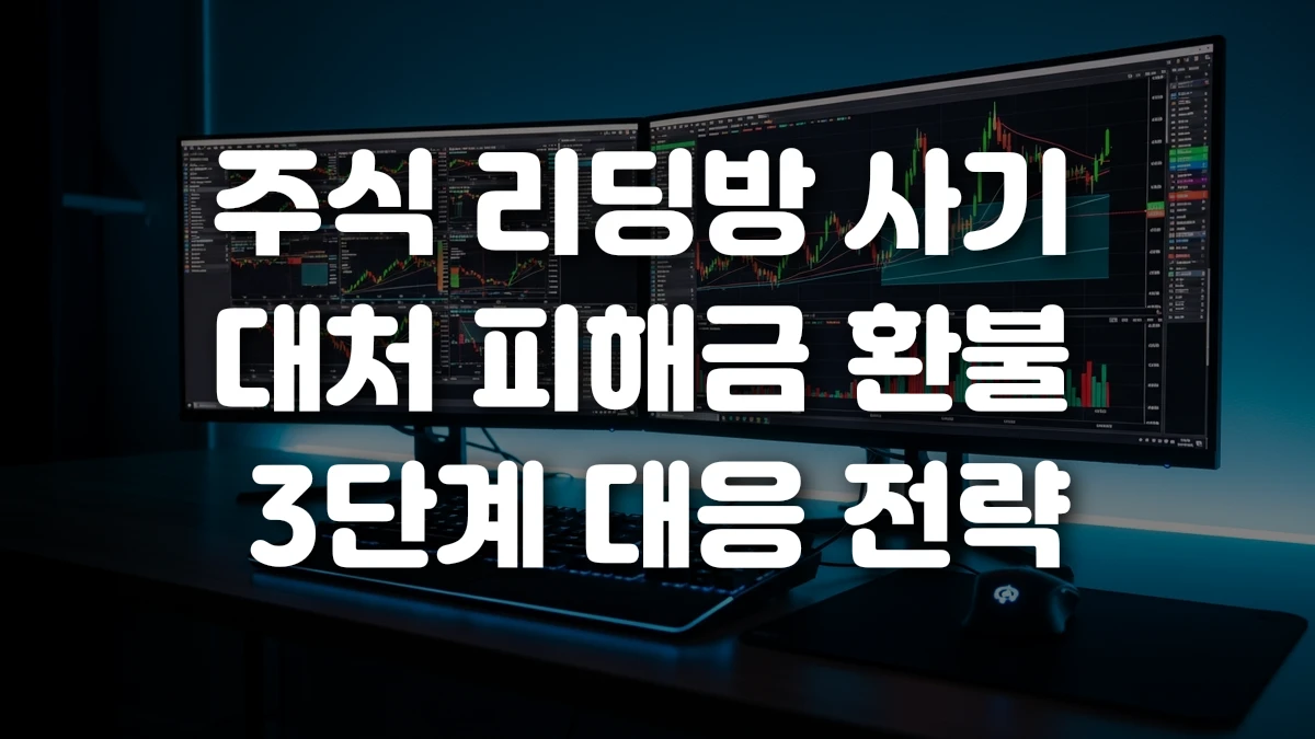 주식 리딩방 사기 대처 피해금 환불 3단계 대응 전략