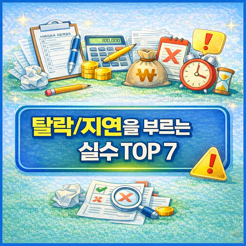 탈락/지연을 부르는 실수 TOP 7