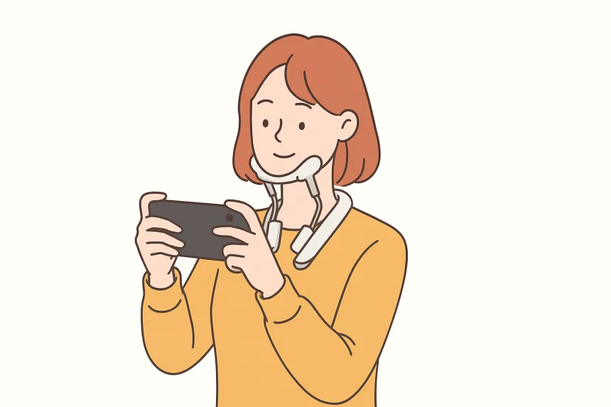 거북목 교정기 중 턱을 받쳐주는 방식