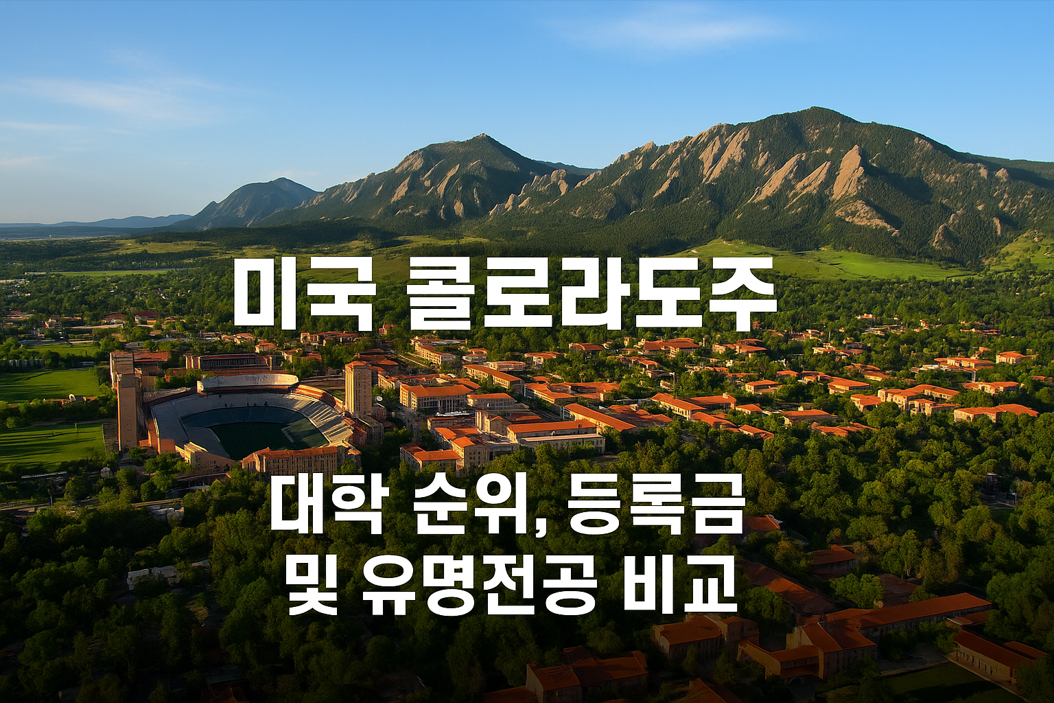 미국 콜로라도주 대학 순위, 등록금 및 유명전공 비교 이미지