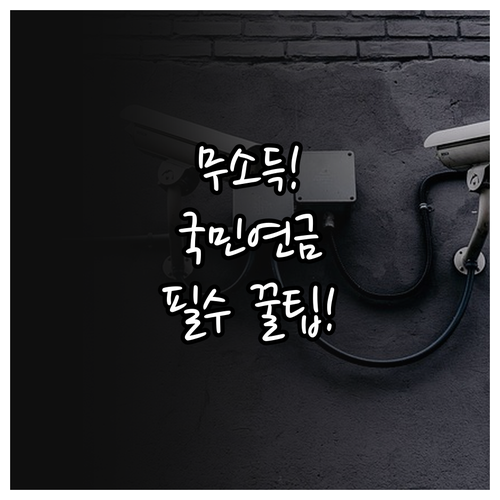 무소득자 필수 노후 대비 국민연금 임..