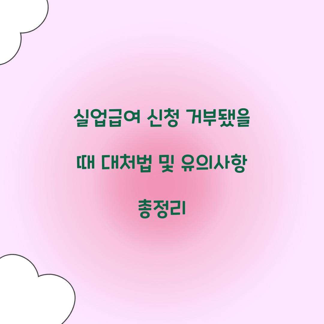 실업급여 신청 거부됐을 때 대처법