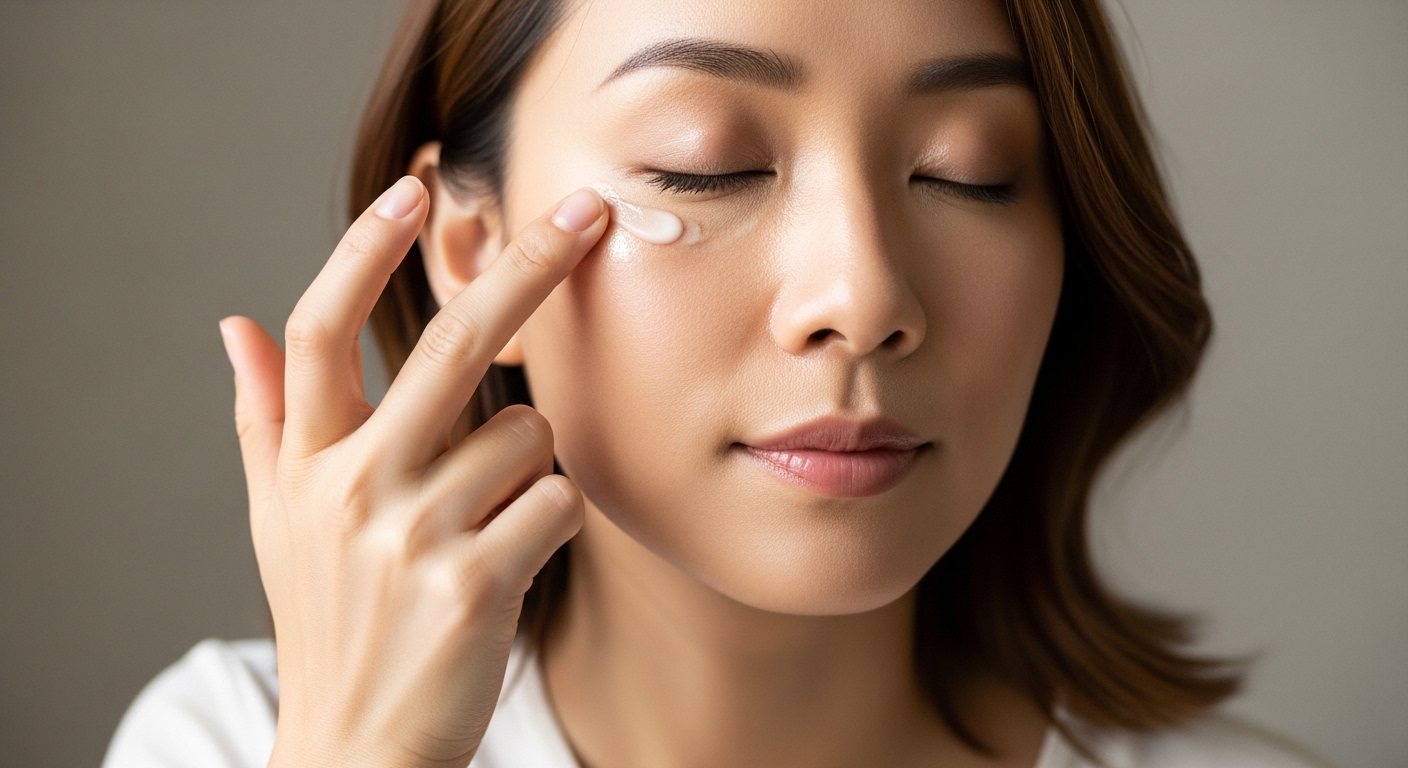 아이크림을 바르는 여성