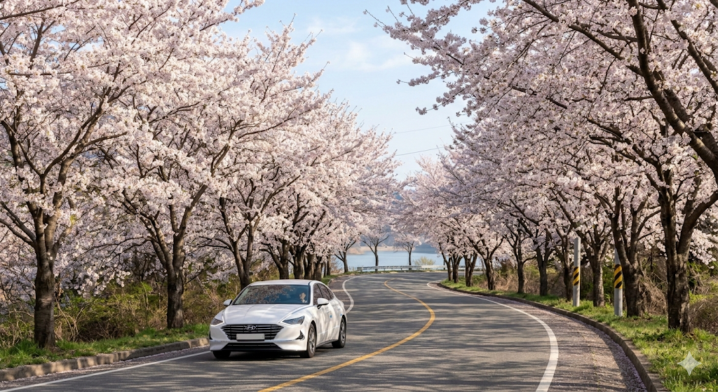 경남 벚꽃 숨은 명소 주차장