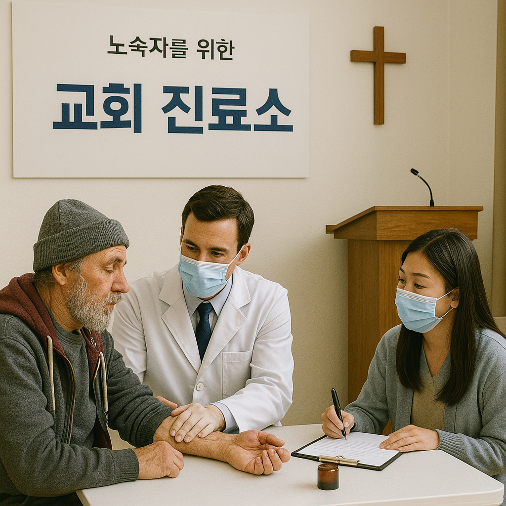 노숙자를 위한 교회 의료봉사
