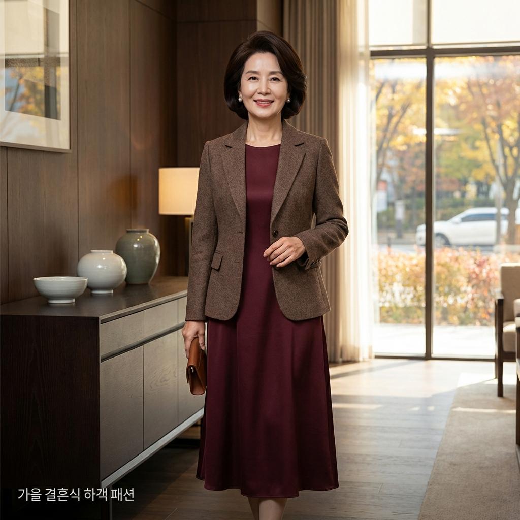 60대 여성 가을 결혼식 하객룩