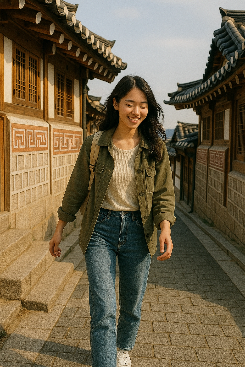 여자 혼자 여행하는 이미지