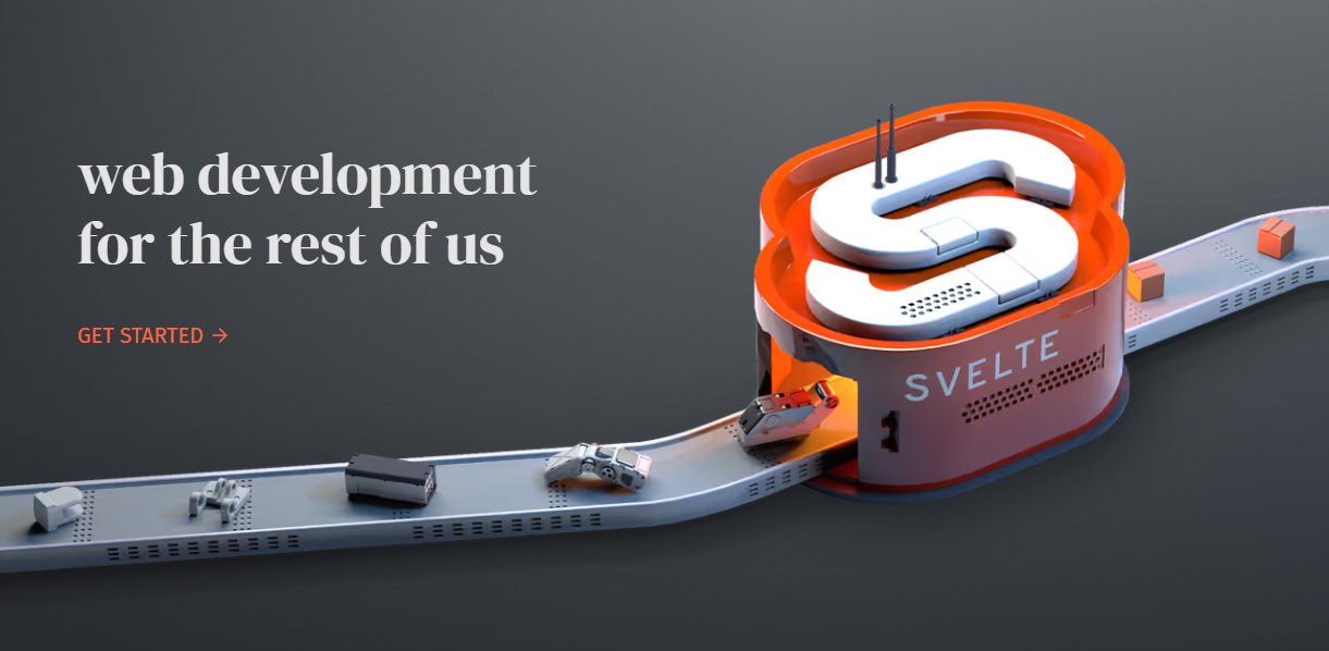 Svelte 홈페이지 메인 화면 캡쳐