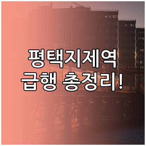 평택지제역 열차 시간표와 1호선 급행..