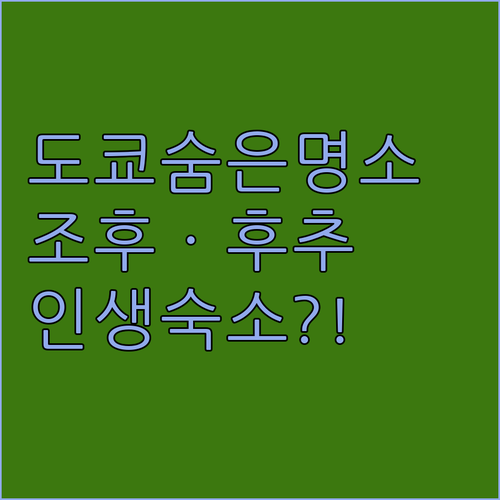 도쿄 여행 숨은 명소 조후와 후추 지..