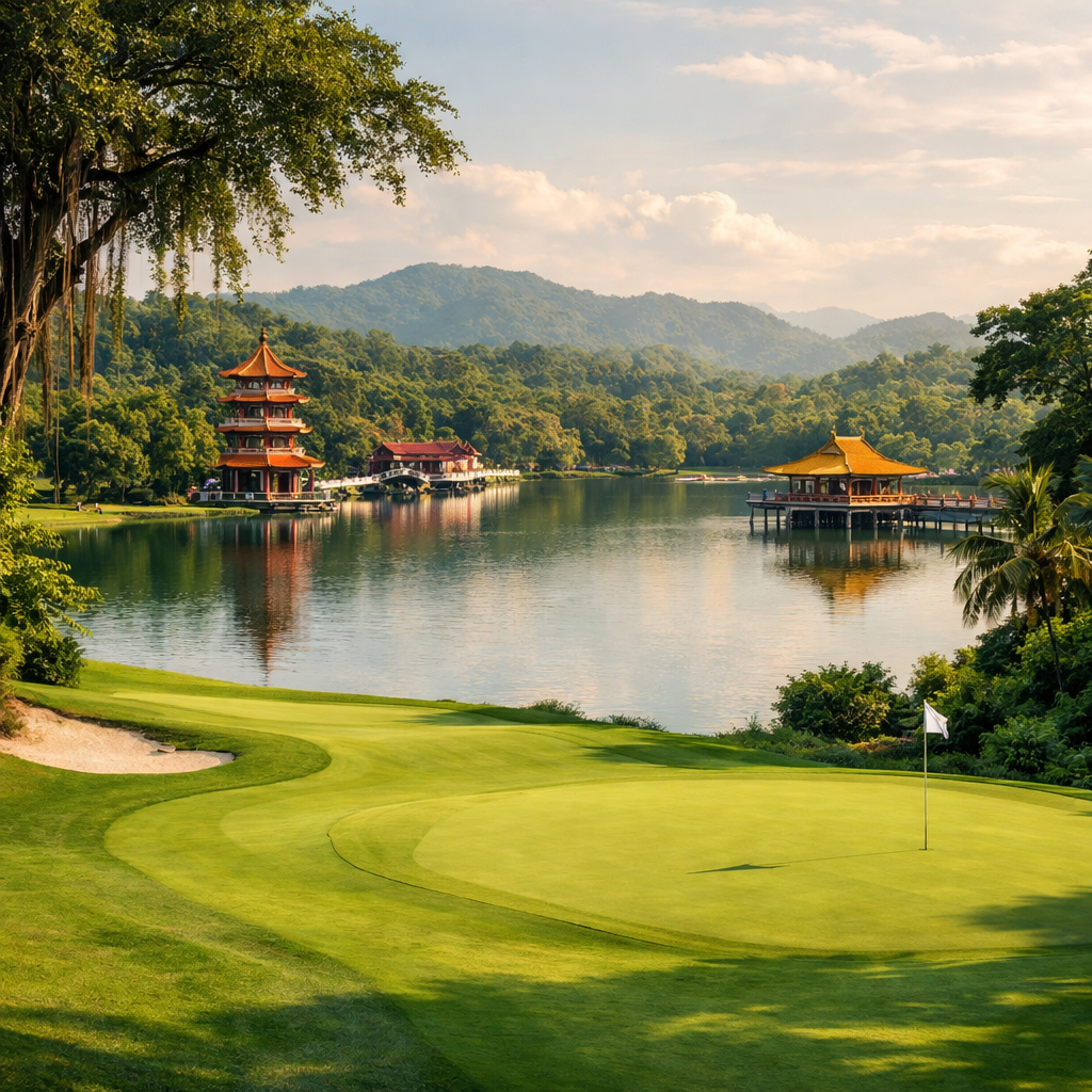 카오슝근 처 청칭호 인근 골프장 이미지 생성