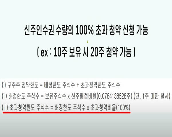 초과청약 신청