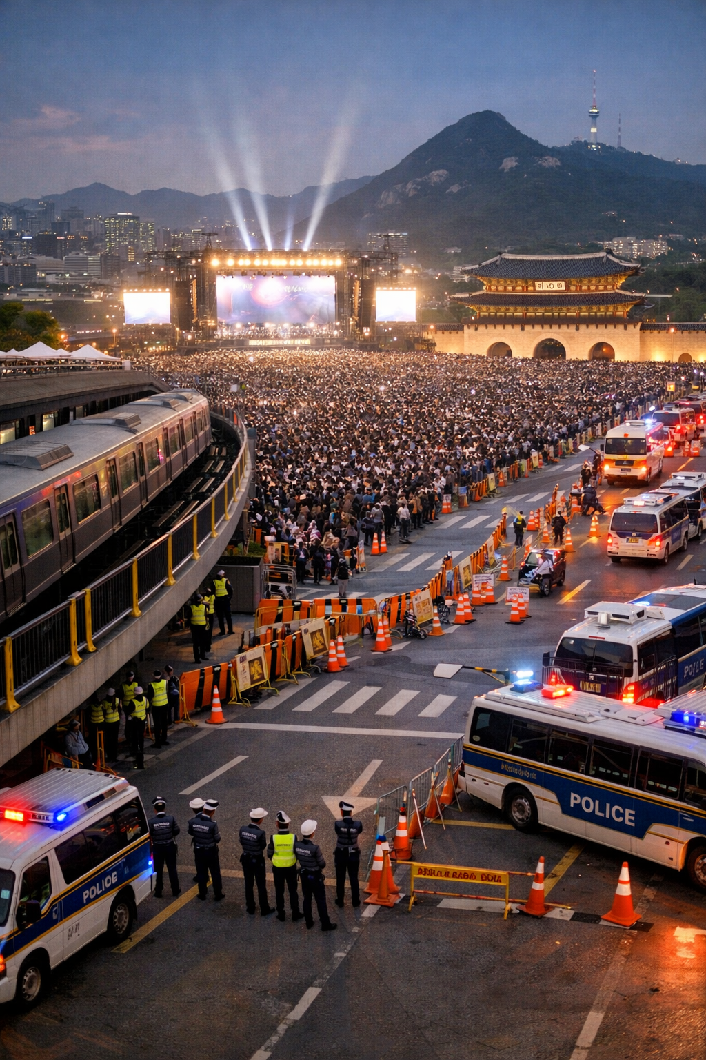 BTS 광화문 공연 인파 26만 예상&hellip;서울시 안전대책 총정리 (지하철 무정차&middot;교통통제까지) 관련 사진