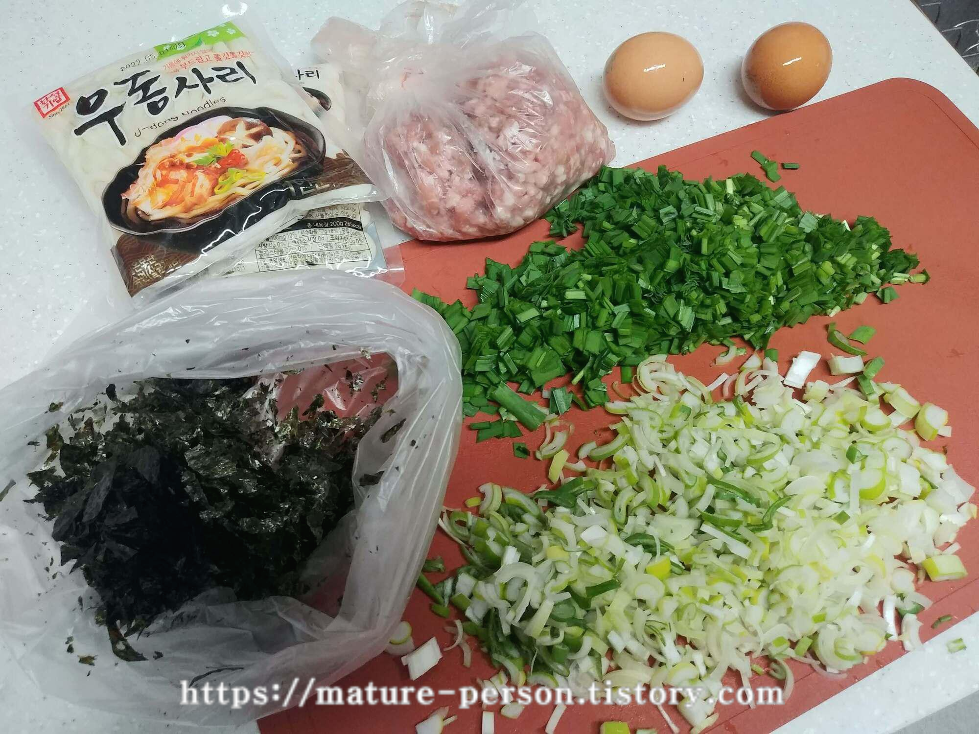 마제소바 준비재료