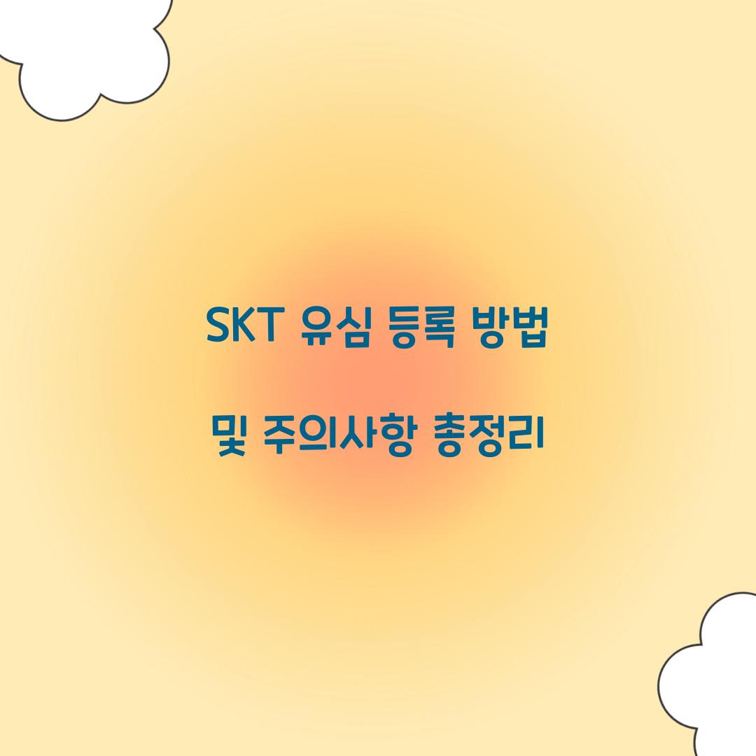 SKT 유심 등록 방법